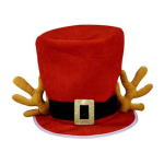 Christmas Dress-Up Santa Top Hat with Antlers Christmas Dress-Up Santa Top Hat with Antlers
